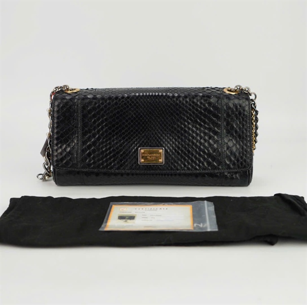 Túi D&G da trăn màu đen size 28 KG+