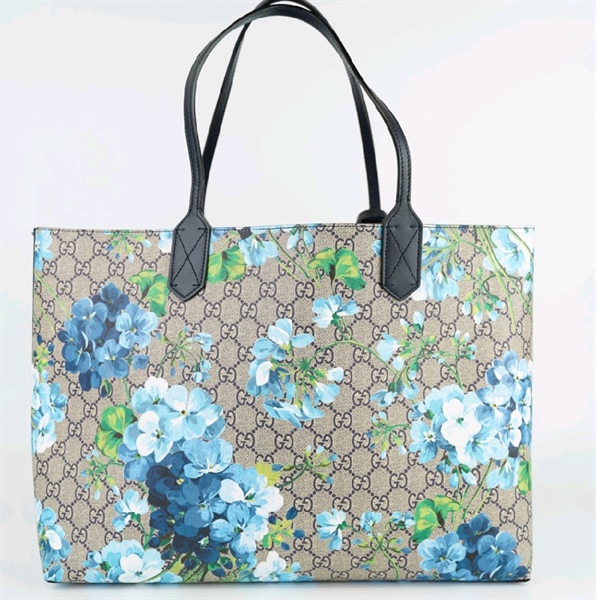 Túi GC tote hoa xanh lòng xanh sz40+