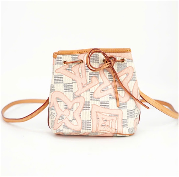 Túi LV dây rút ô vuông xám in hình size 18 ++