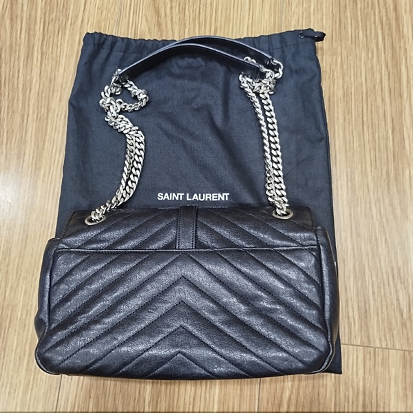 Túi xách YSL đen khóa bạc +