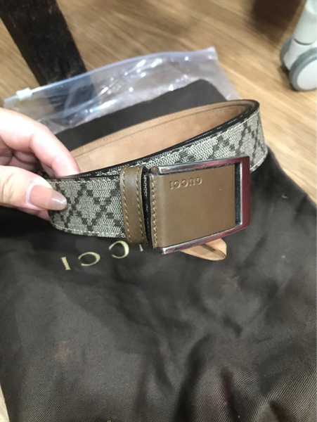 Thắt lưng GG màu xám nâu KG+