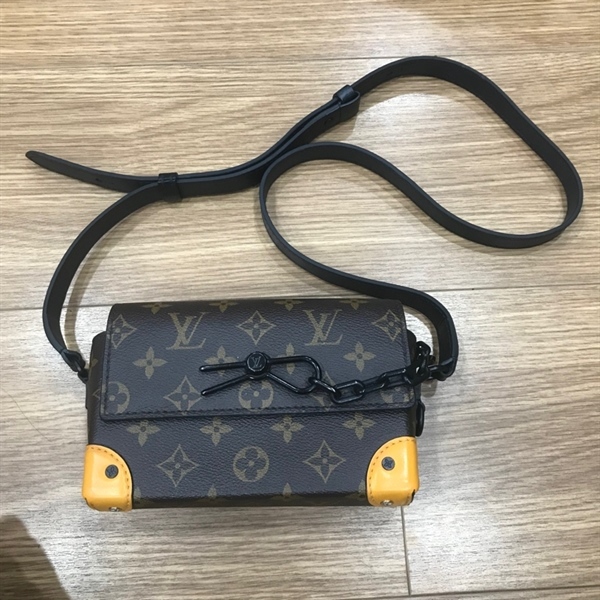 Túi LV đeo chéo hoa nâu viền vàng KG+