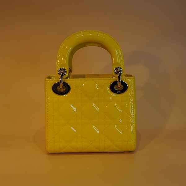 Túi Dior Lady vàng bóng KG+