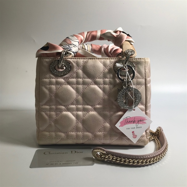 Túi Dior hồng đính đá KG+