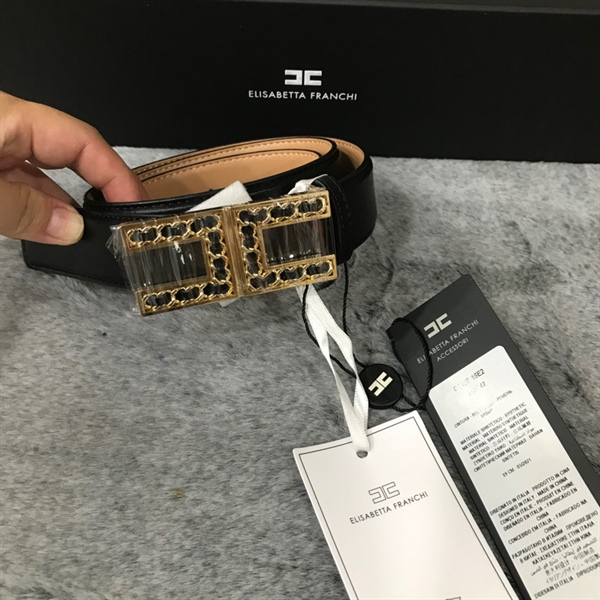 Thắt Lưng Nữ Elisabetta Franchi Đen Vàng KG+