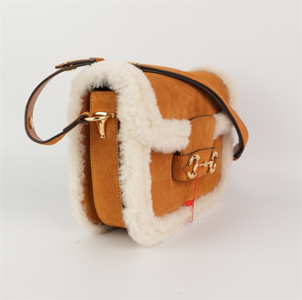 Túi GG 1955 màu vàng viền lông (602204486628) HC +