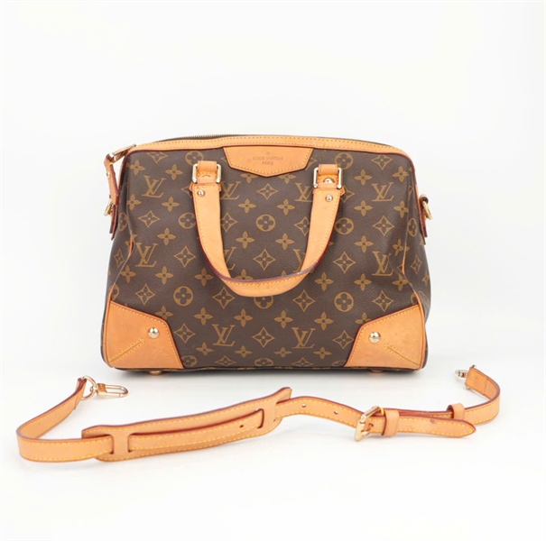 Túi LV hoa nâu phối da size 25 ++