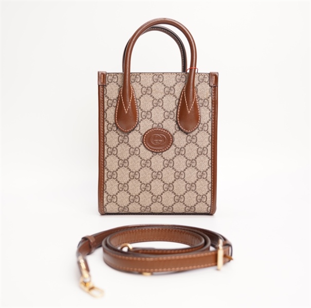 Túi GG dáng đứng màu nâu sz 15cm TB+