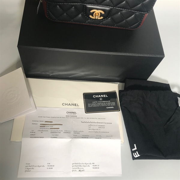 Túi Chanel đen phối đỏ +