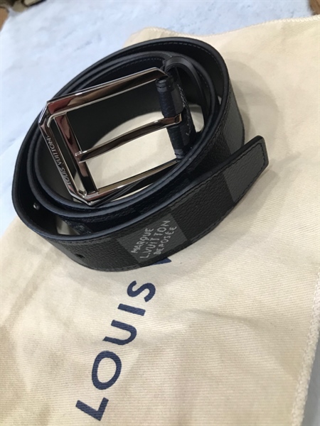 Thắt Lưng LV Ô Vuông Đen Xám KG+