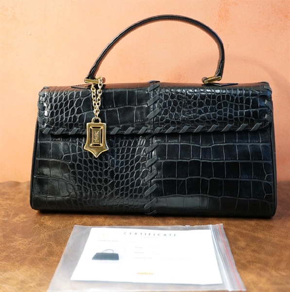 Túi YSL chữ nhật da đen KG+