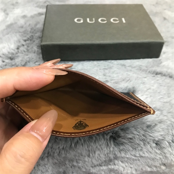 Ví card holder GG nâu phối đen KG+