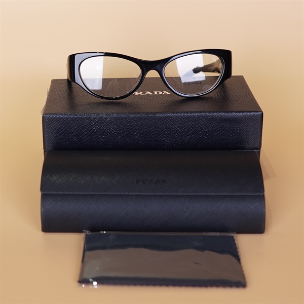 Kính Prada VPR06Z elip viền đen KG+