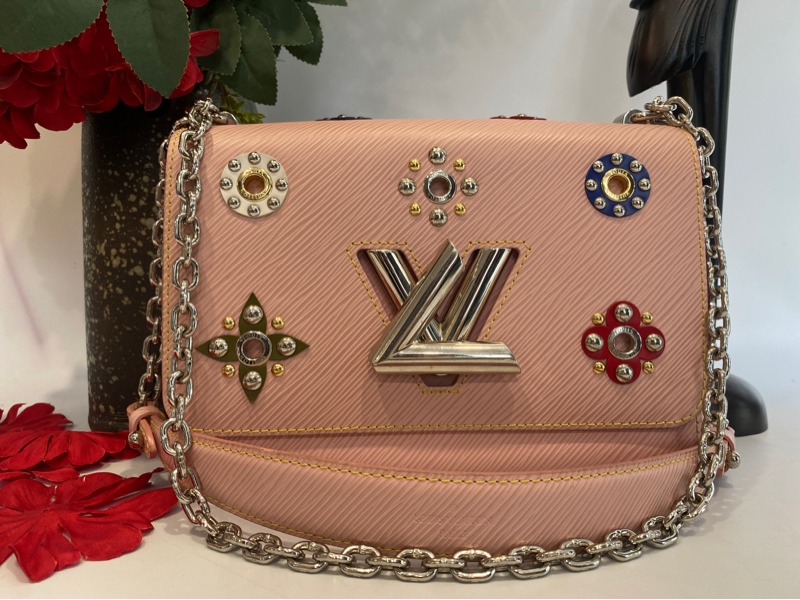 Túi LV hồng bông có gương KG+