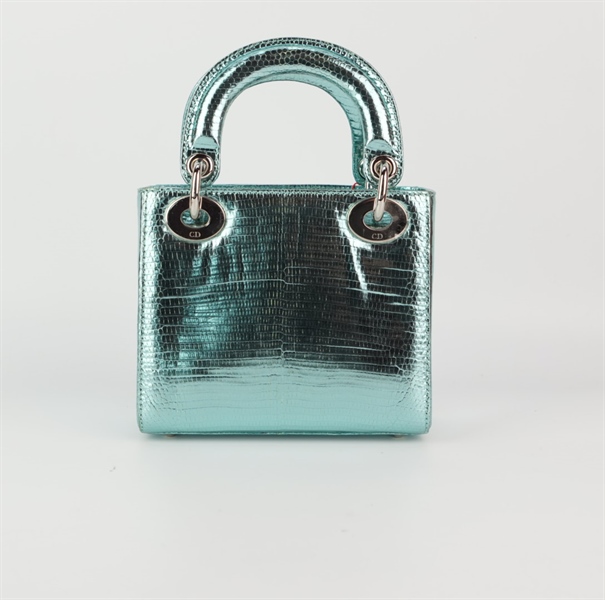 Túi Dior Lady da xanh dương sz mini +