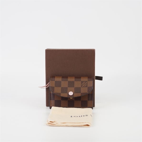 Ví LV gập 2 ô vuông nút hồng +