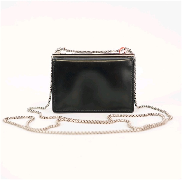 Túi xách Prada đen bóng mini KG+