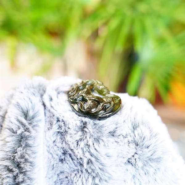 Mặt hồ ly thạch anh tóc xanh (s13) 836395 +