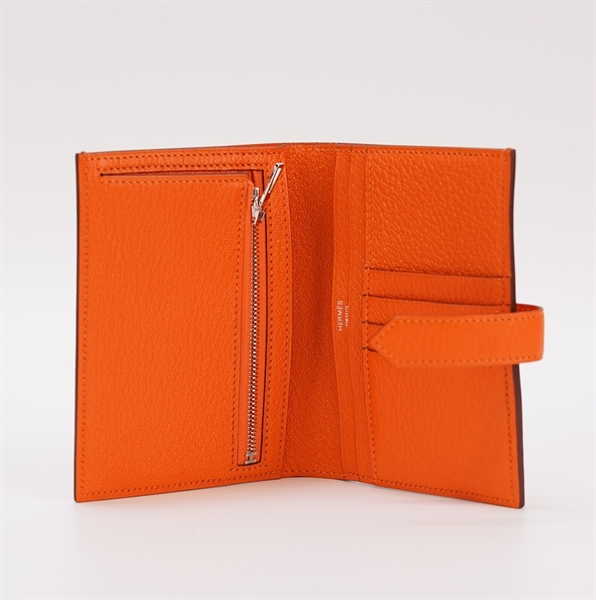 Ví Hermes gập 2 vân cam (BQ) KG+