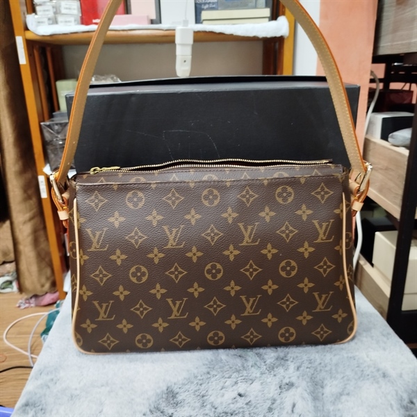 Túi xách LV 2 túi nhỏ quai trắng 32cm++