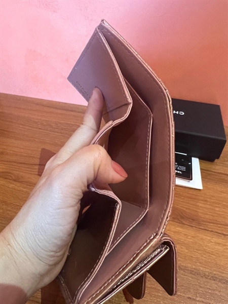 Ví Chanel gập 3 màu đồng+