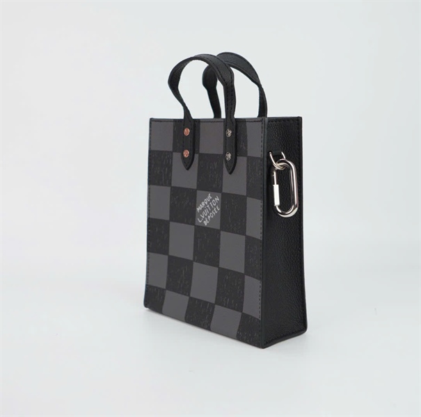 Túi LV cầm tay ô vuông đen xám size 18 TB+