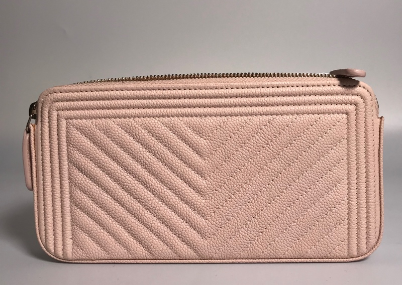 Túi chanel hồng nhạt sọc KG+