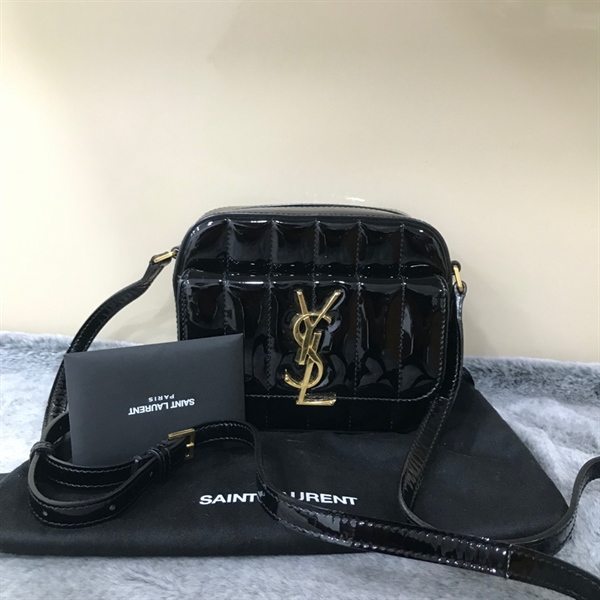 Túi YSL đen bóng vuông +