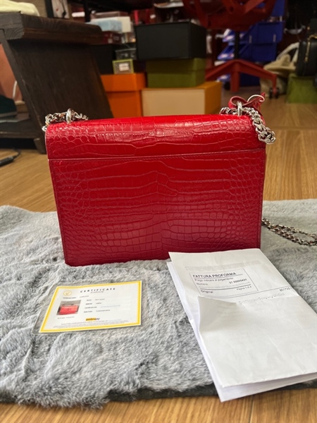 Túi YSL đỏ khoá bạc +