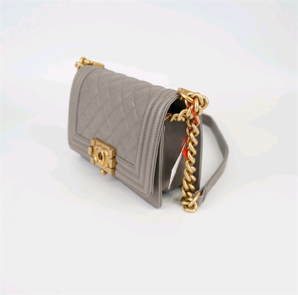 Túi Chanel Boy màu xám sz 22cm KG+