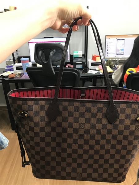 Túi Never full LV Ô vuông Nâu Kèm Pound 40cm+