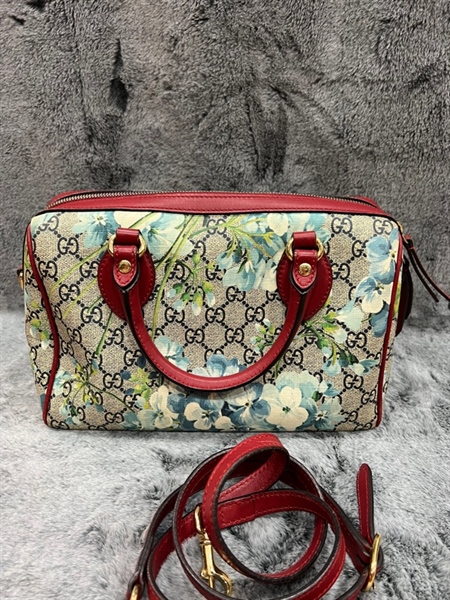 Túi Gucci hoa nâu xanh viền đỏ +