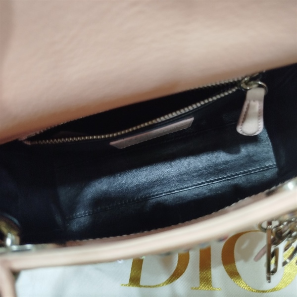 Túi Dior Lady màu hồng cành đào xanh+