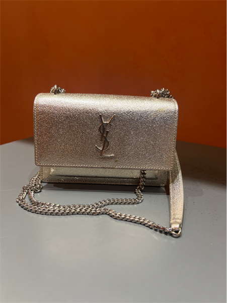 Túi YSL màu bạc lấp lánh KG+