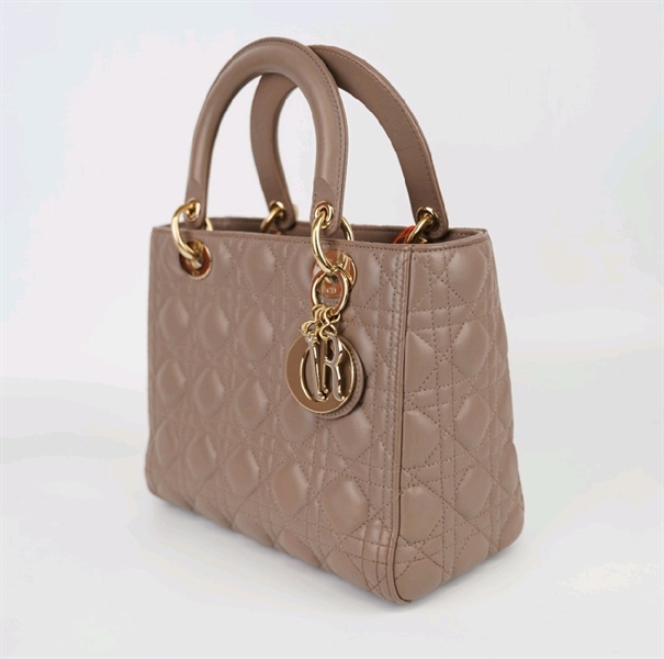 Túi Dior Lady xám nâu KG+