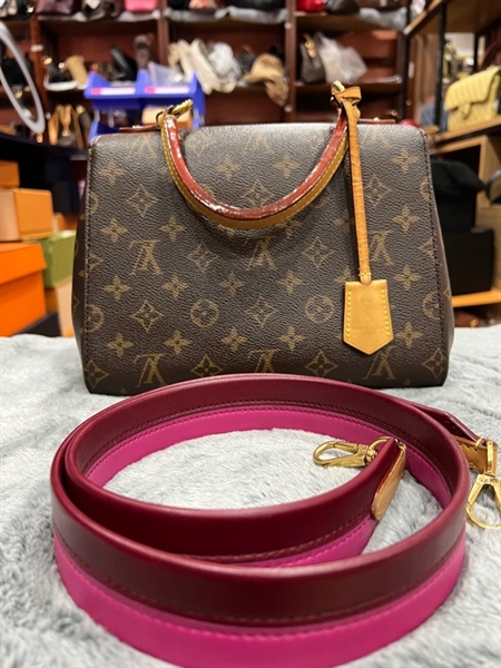 Túi LV Cluny hoa nâu lòng tím +