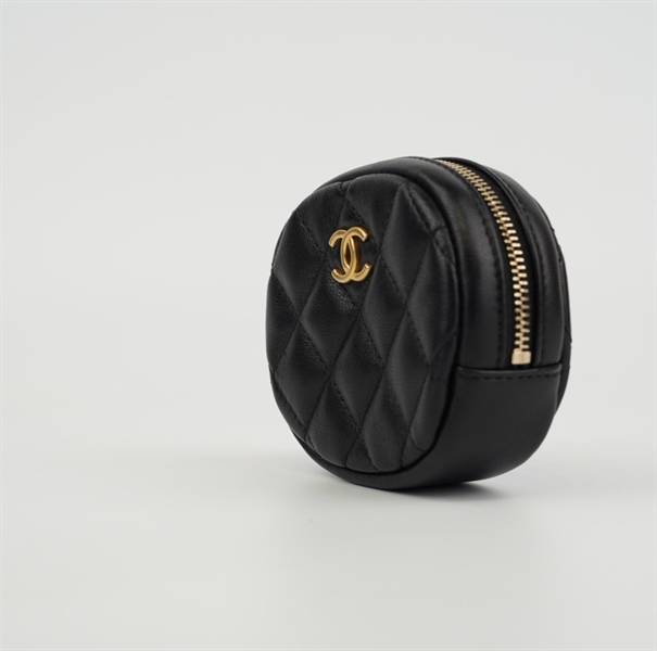 Ví chanel đen tròn nhỏ khóa vàng +