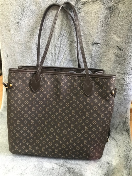 Túi tote LV hoa nhỏ màu nâu đậm KG+