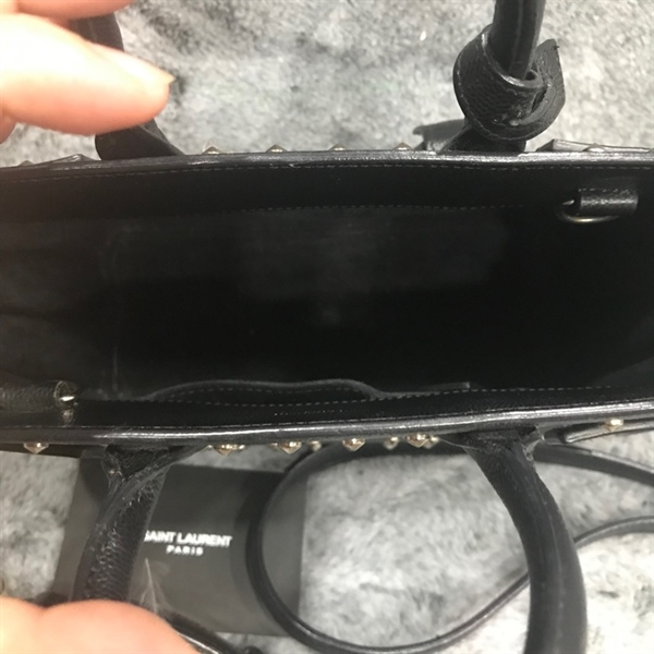 Túi YSL đen gắn đinh KG+
