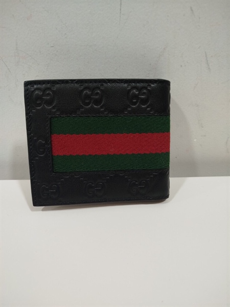 Ví GG Gập Đôi Đen Phối Đỏ Xanh Rêu+