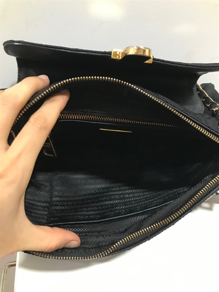 Túi Vải Prada Đen KG+