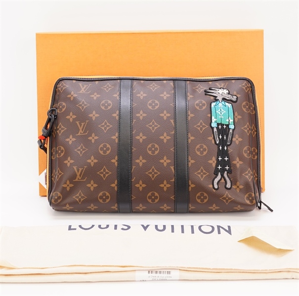 Túi LV hoạ tiết hoa nâu hình thêu size 30cm KG+