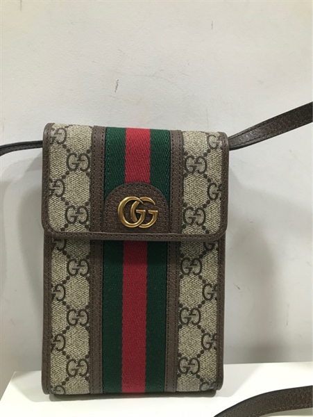 Túi Đeo Chéo GG Sọc Đỏ Xanh Rêu+