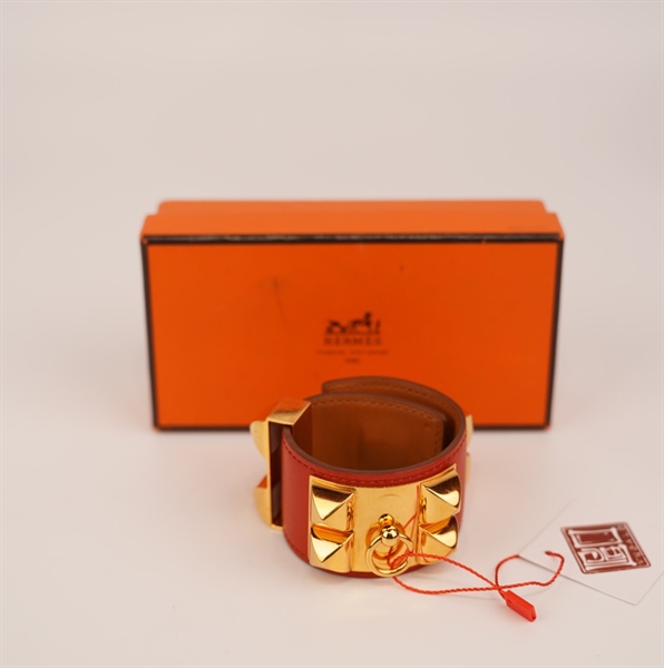 Vòng tay Hermes da đỏ lớn KG+