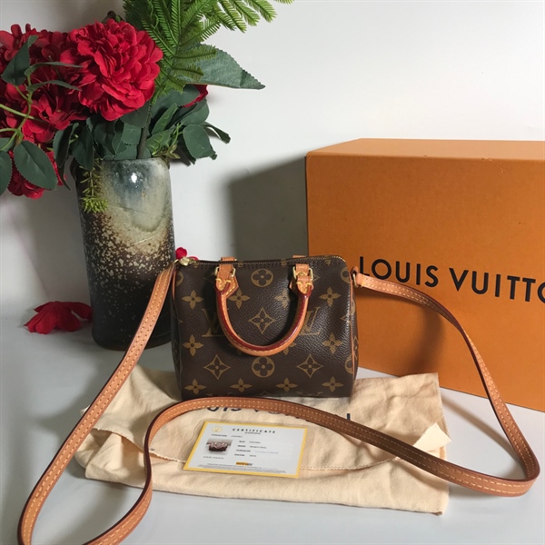 Túi LV speepy hoa nâu sz mini KG+