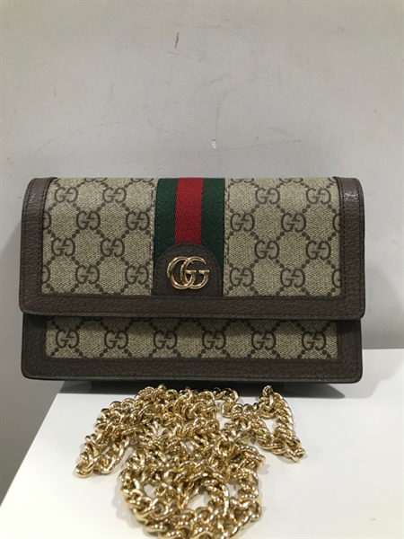 Túi GG Xám Sọc Xanh Rêu+