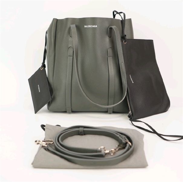 Túi Balenciaga tote màu xanh kèm ví và gương KG+