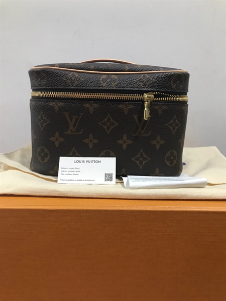 Túi Vanity LV Hoa Nâu KG+