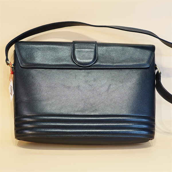 Túi xách YSL đen chốt khóa vàng tròn KG+