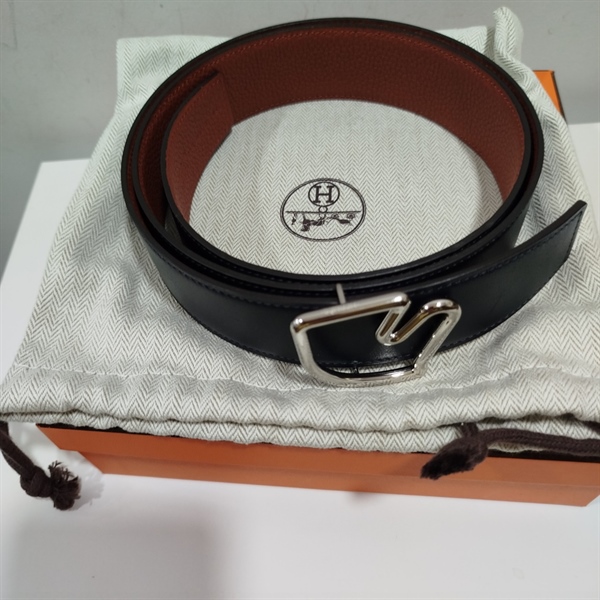 Thắt Lưng Hermes Đen Nâu Đậm+